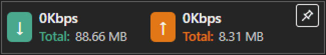 OpenNetMeter mini widget, dark mode